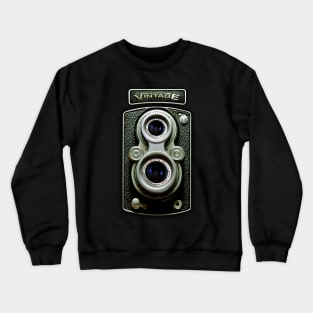 Classic Retro vintage black doff double lens camera Crewneck Sweatshirt